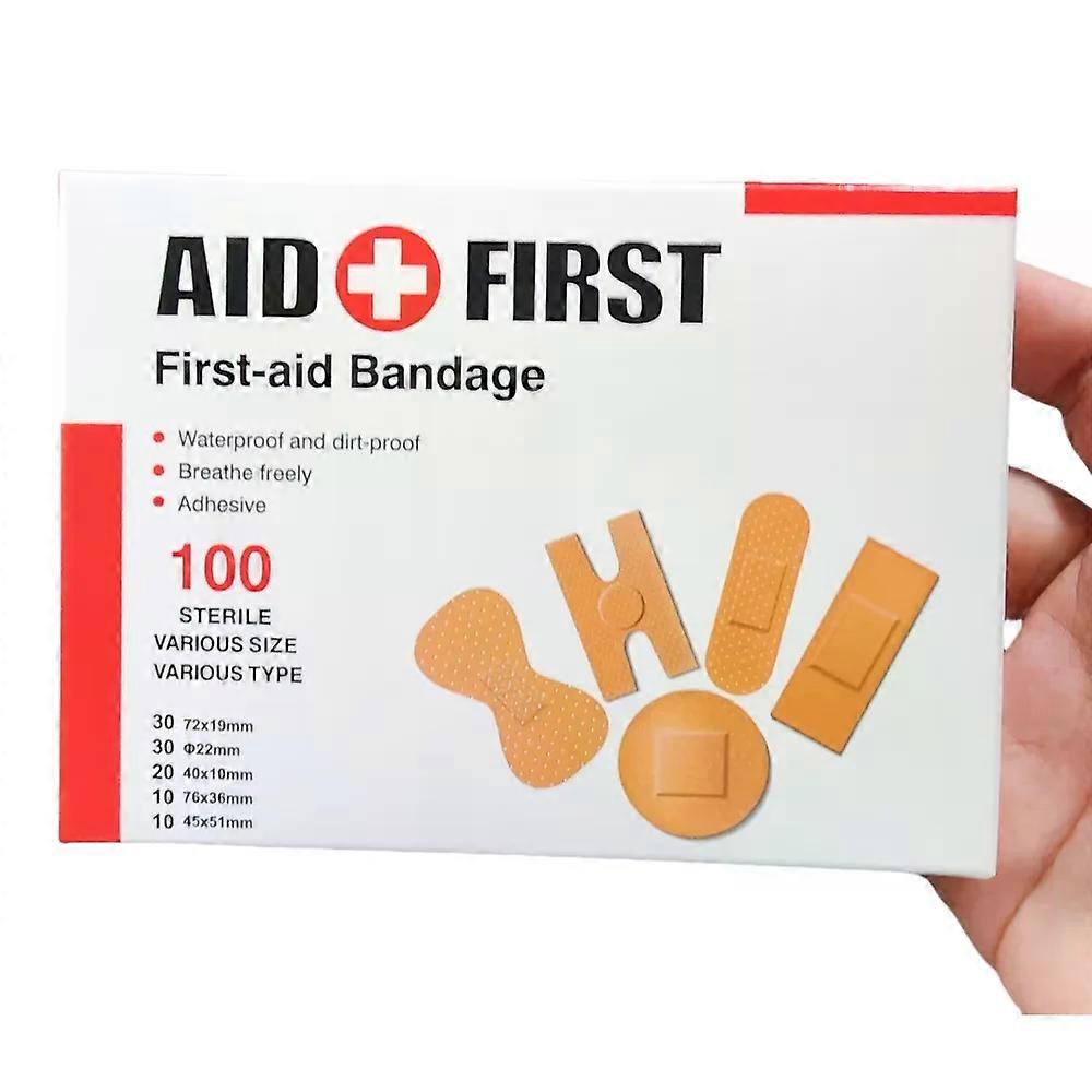 100Pcs Multi Size Adhesive Bandage Patch Irregular Tape Waterproof Wound Plaster Surgical Basics Knuckle Finger Tip Wound Strips