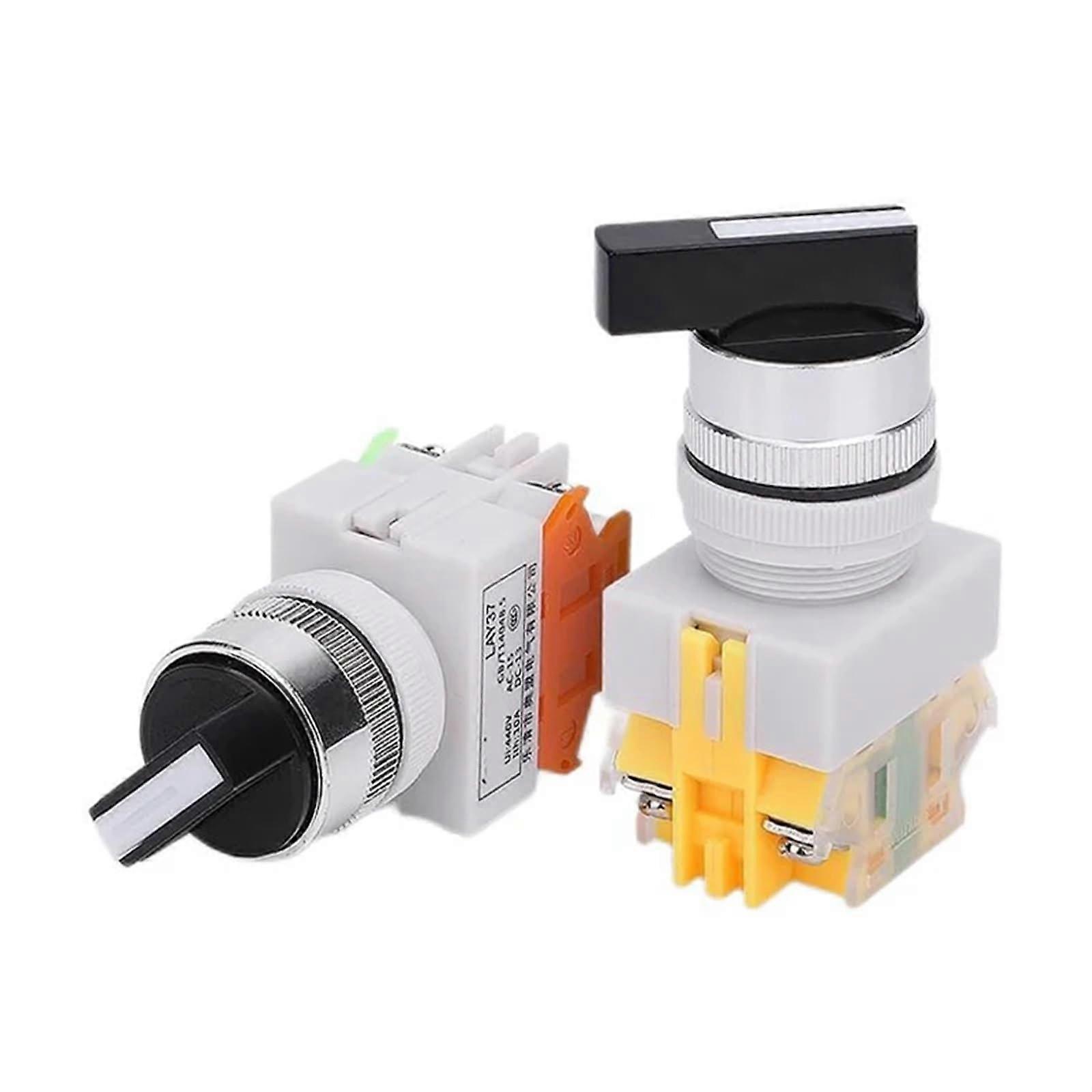 22mm Rotary Selector Switch 3 Position with Lock 2NO Industrial Secure Easy Selection