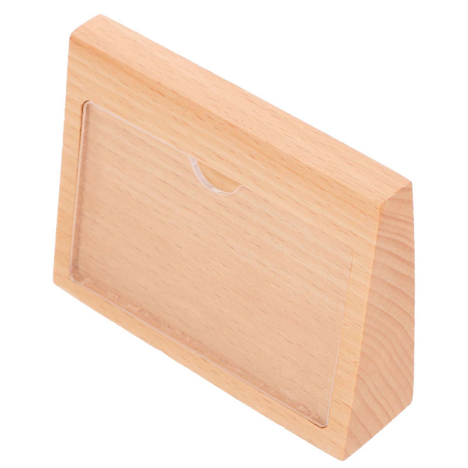 Wooden Sign Display Stand for Display Use 2Pcs Light Brown Clear Visibility Holder
