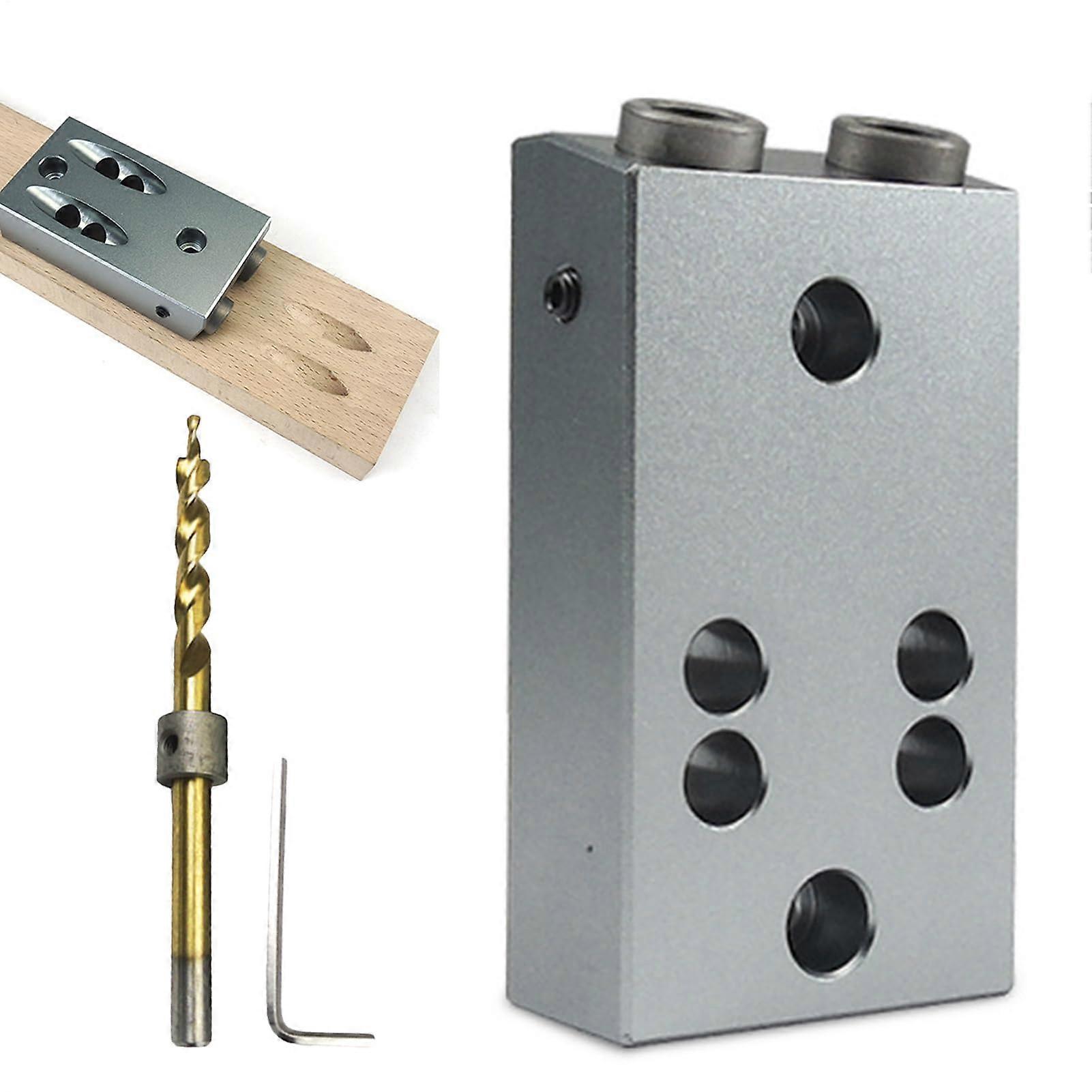 Self Centering Drill Guide with Stable Clamping for Precise Woodworking and Furniture Making