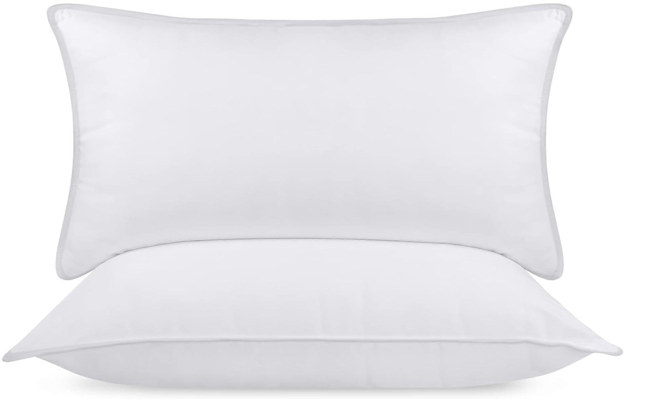 Set of 2 King Size Cooling Hotel Pillows for All Sleep Positions with Plush Fiber Support