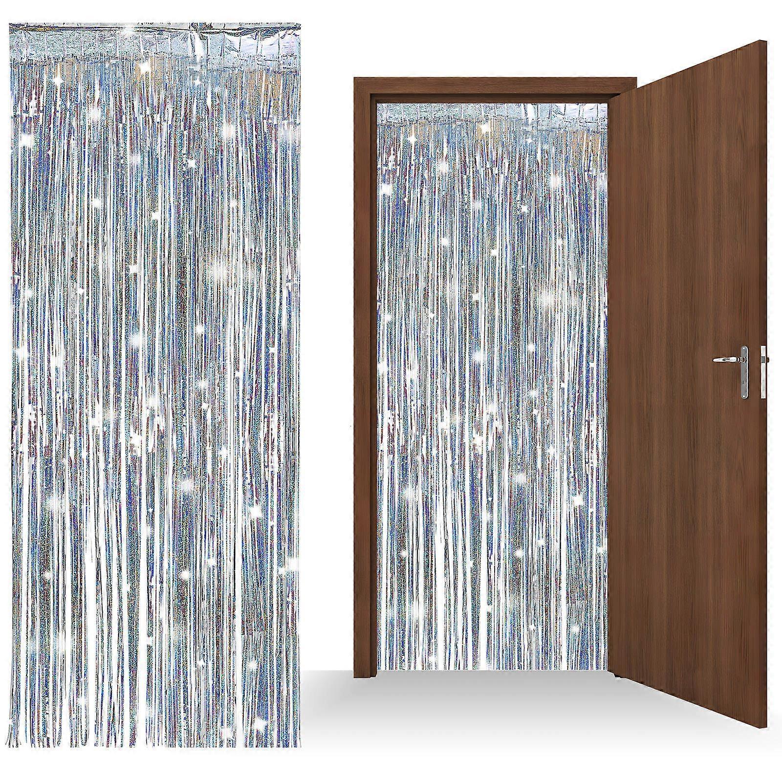 12Pcs Silver Fringe Backdrop for Party Streamer Decorations