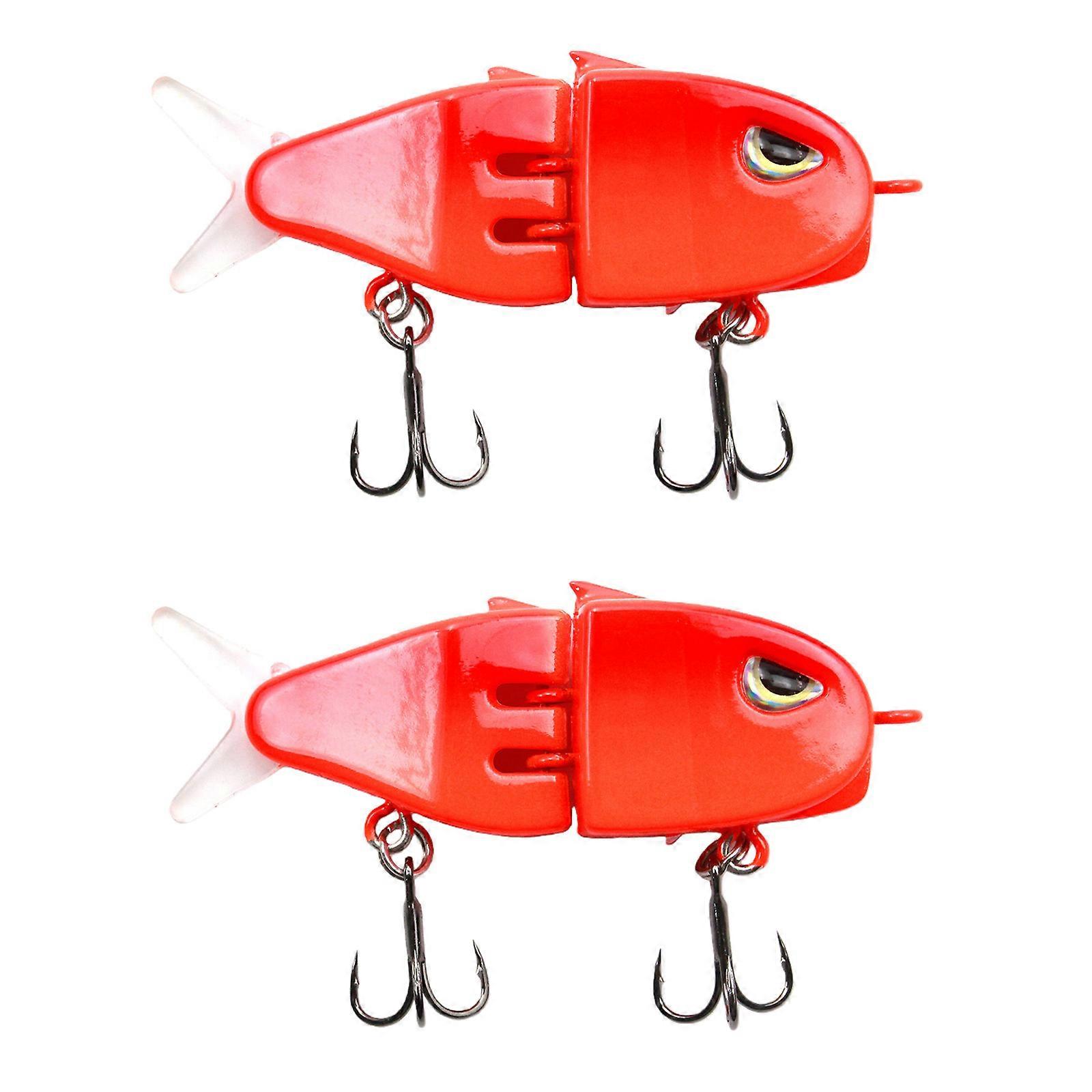 2pcs Slow Sinking Swimbait Fishing Lures Hard Crankbait with Double Hook Compacts Size and Easy Handling Jointed Baits Multicolor