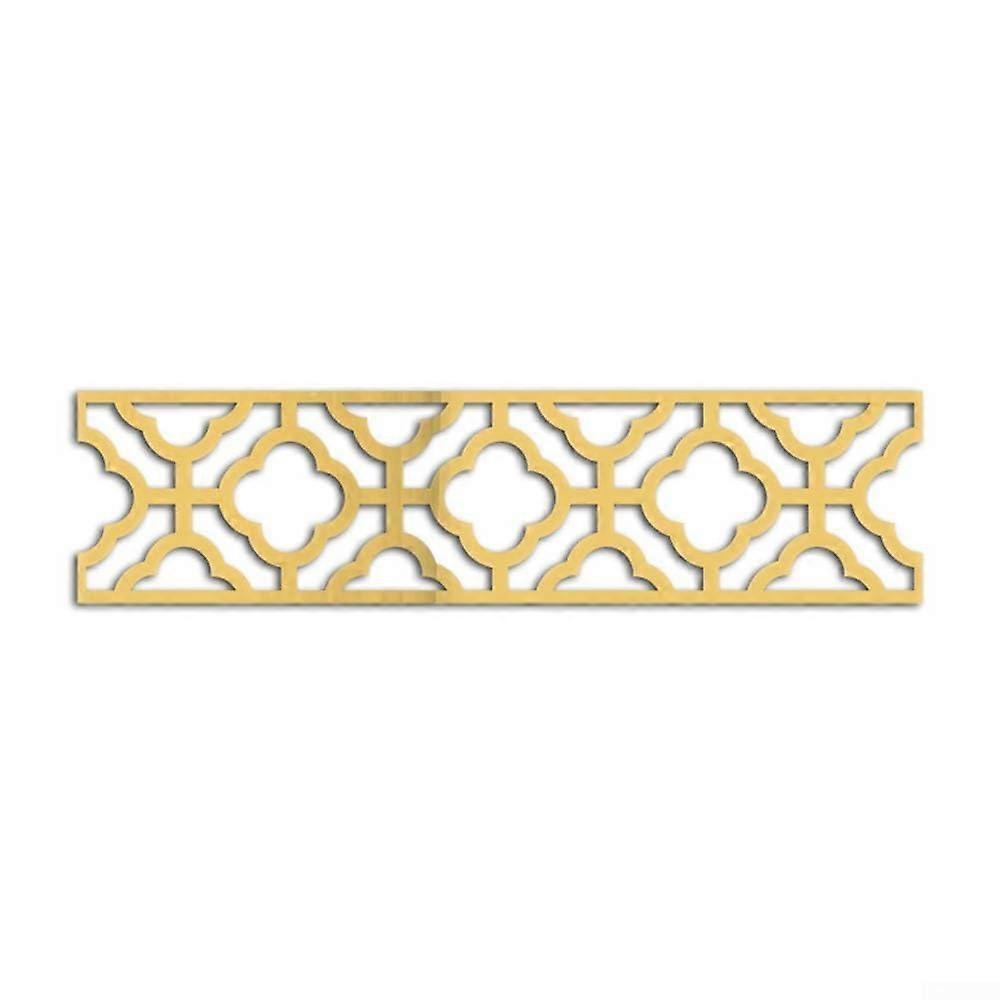 Golden Acrylic Geometric Wall Stickers with Elegant Pattern, Easy SelfAdhesive Border Decor