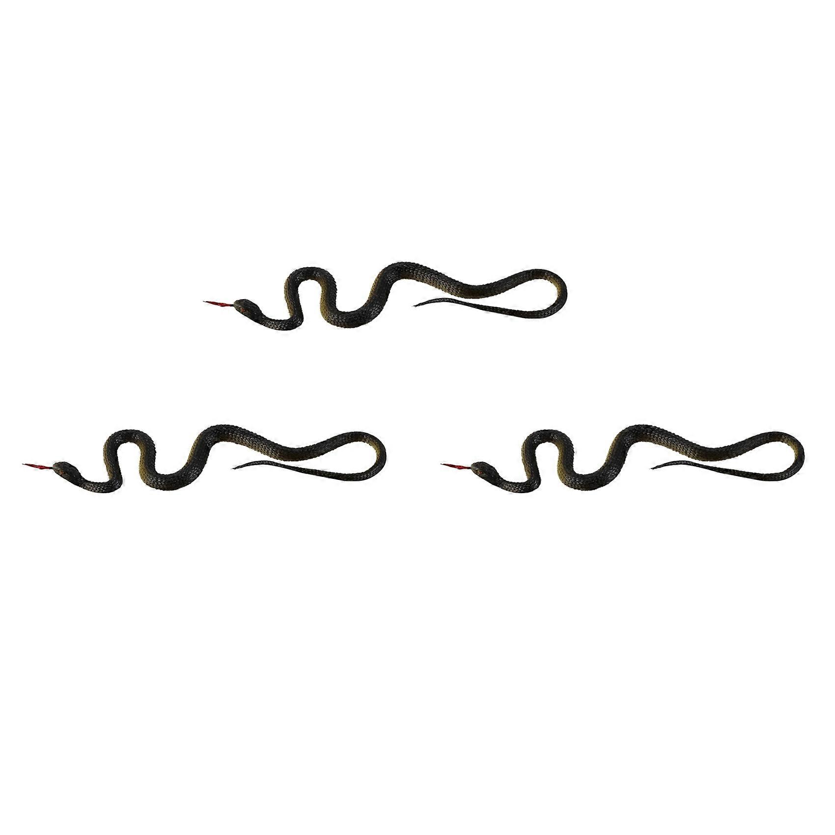 3X Rubber Snake Pretend Trick Toy Garden Props