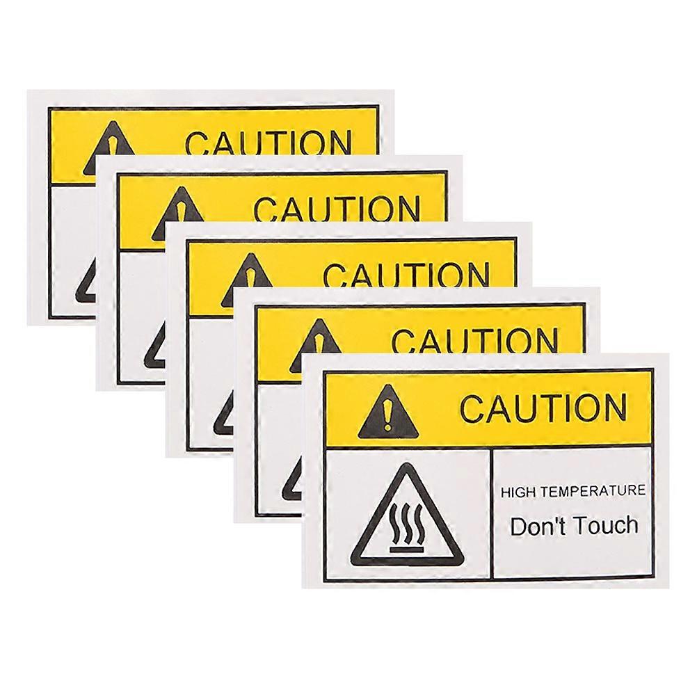 High Temperature Warning Labels Adhesive Hot Surface Stickers for Equipment 5 Sheets
