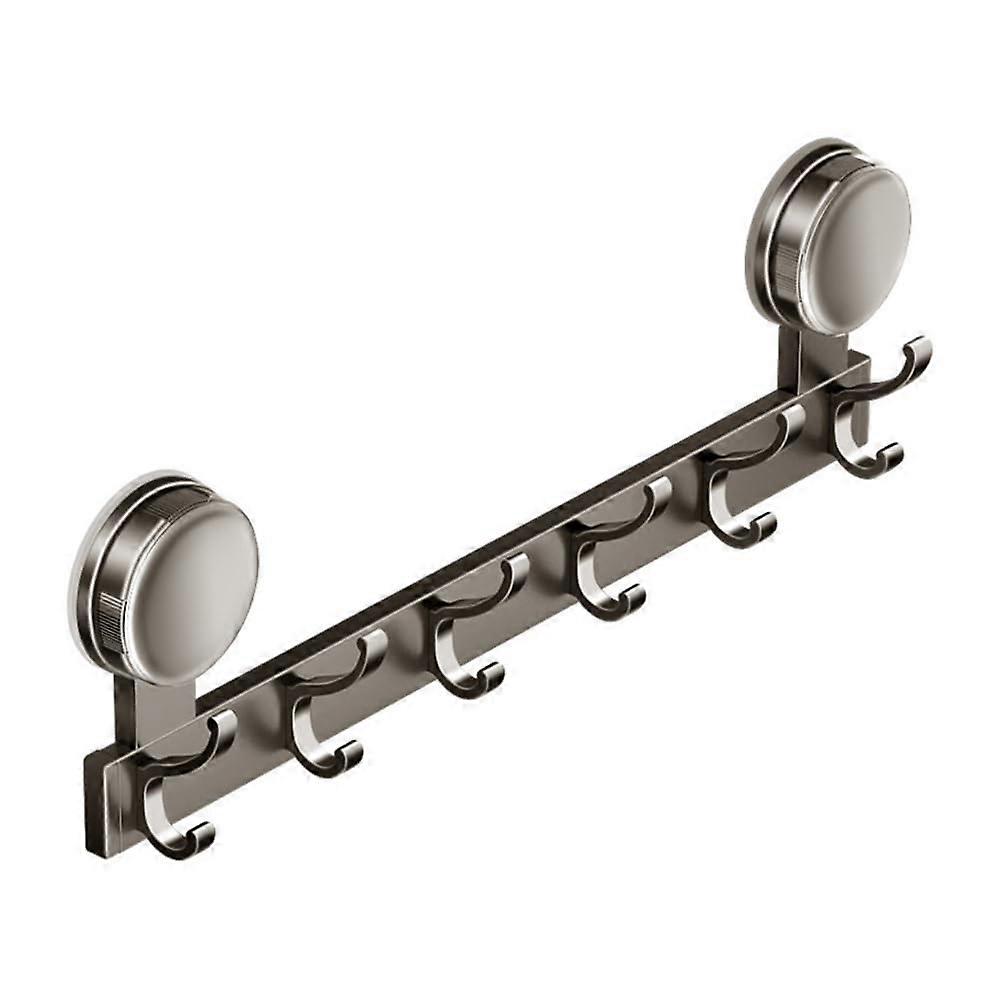 Wall Mounted Clothes Rack with Strong Suction Cup Hooks, NoDrill Space Saving Design for Bathroom Kitchen