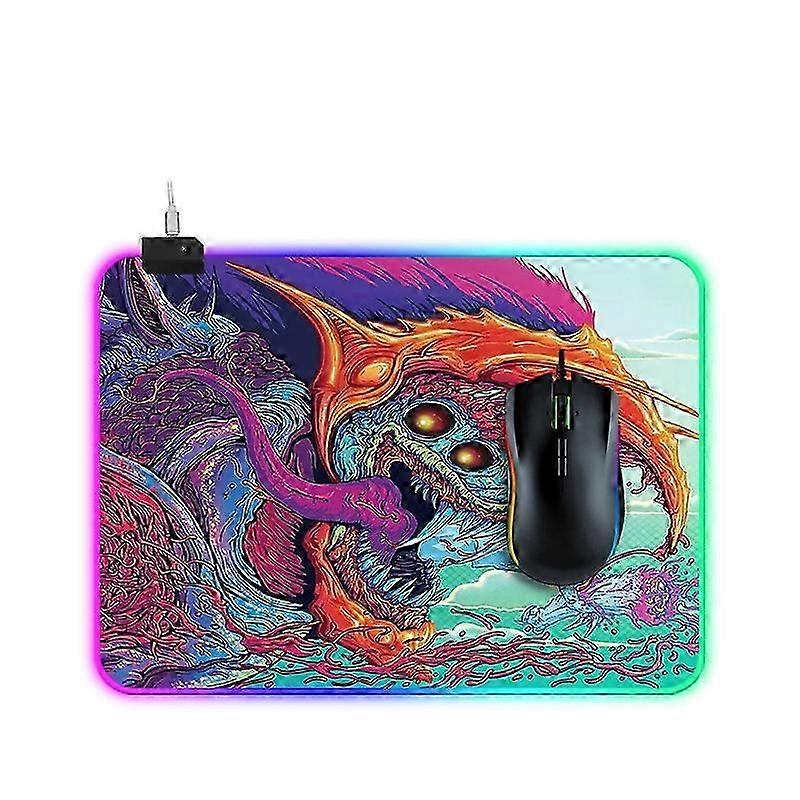 2025 Computer Monster Pattern Illuminated Mouse Pad, Size: 35 x 25 x 0.4cm
