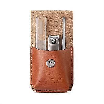 Nail Clipper Set 3PCS Stainless Steel Manicure Kit with Nano Glass File and Travel Pouch for Men Women