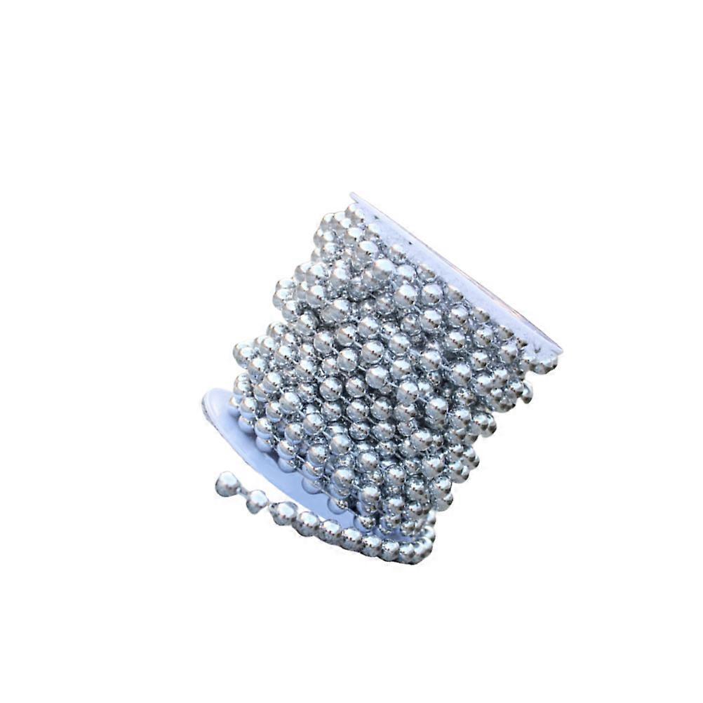 Electroplated String Beads Chain Garland for Decoration 10M Roll Silver