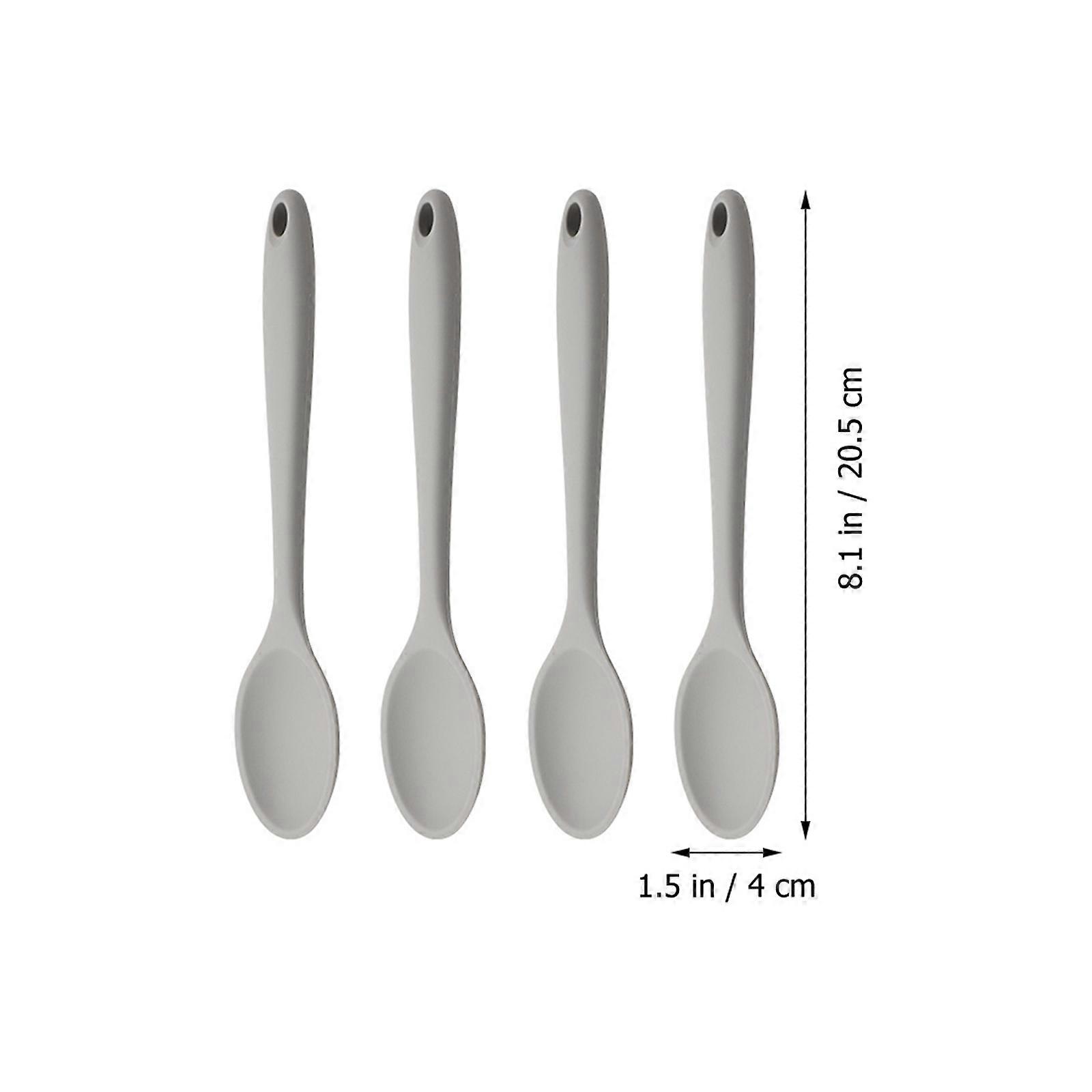 Silicone Spoons Kitchen Mixing Spoons for Cooking 8Pcs Grey Set