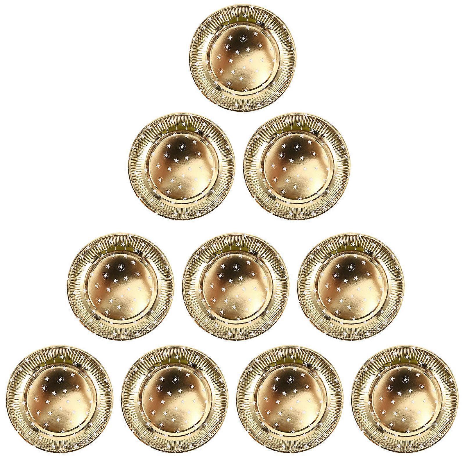 Creative Star Patterned Paper 10Pcs For Dessert Table Layout Golden Color