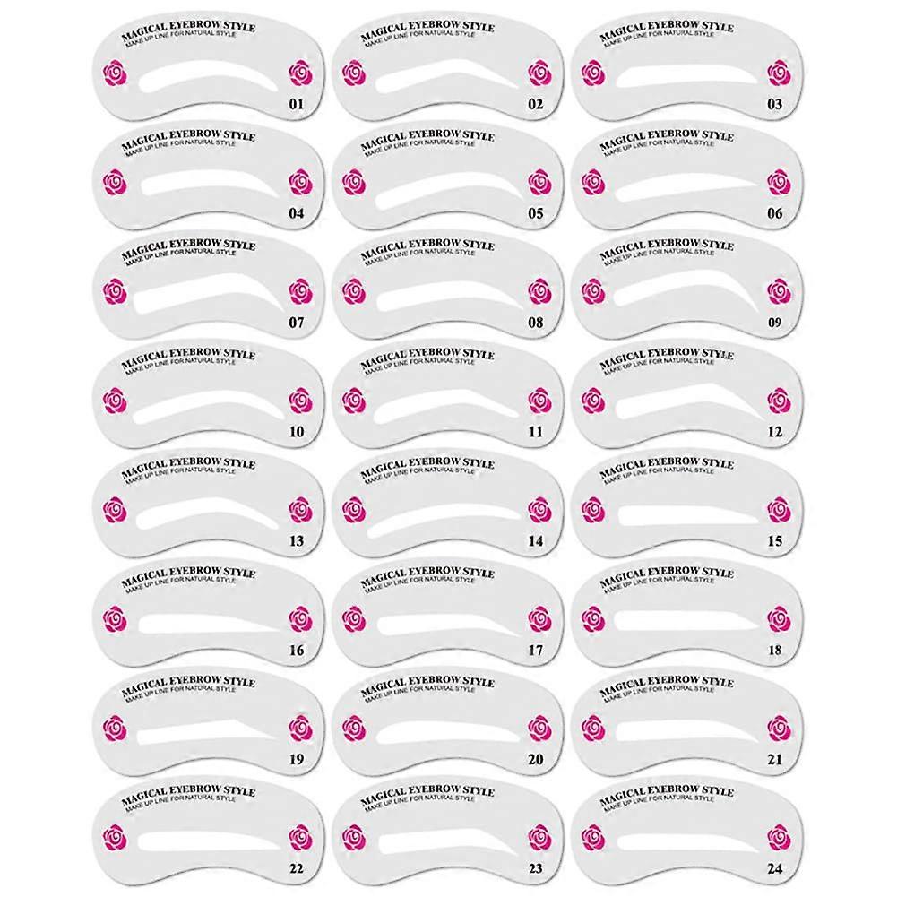 24pcs Eyebrow Stencil Set Reusable Transparent Template for Symmetrical Brow Shaping and Makeup