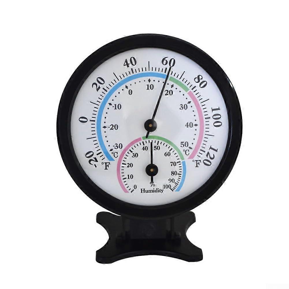 Clear Display Mini Pointer Thermometer and Hygrometer, Black Sturdy Construction for Indoor and Outdoor Use