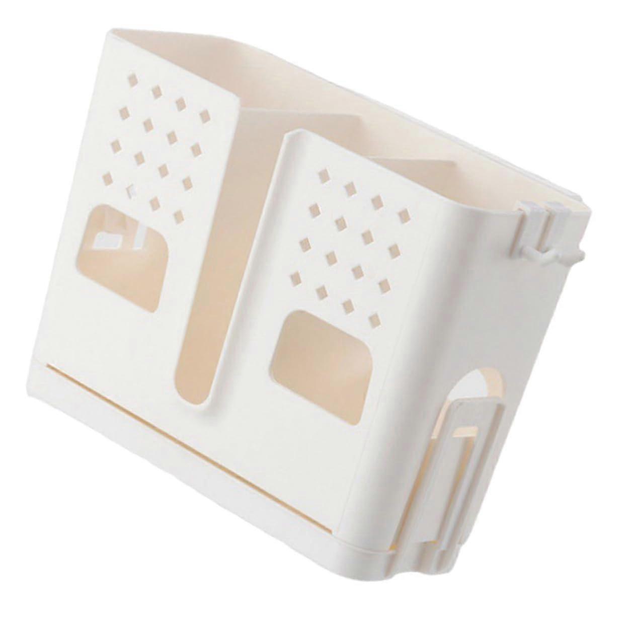 Wall Mounted Kitchen Utensil Holder with Drainage, SpaceSaving White Cutlery Organizer