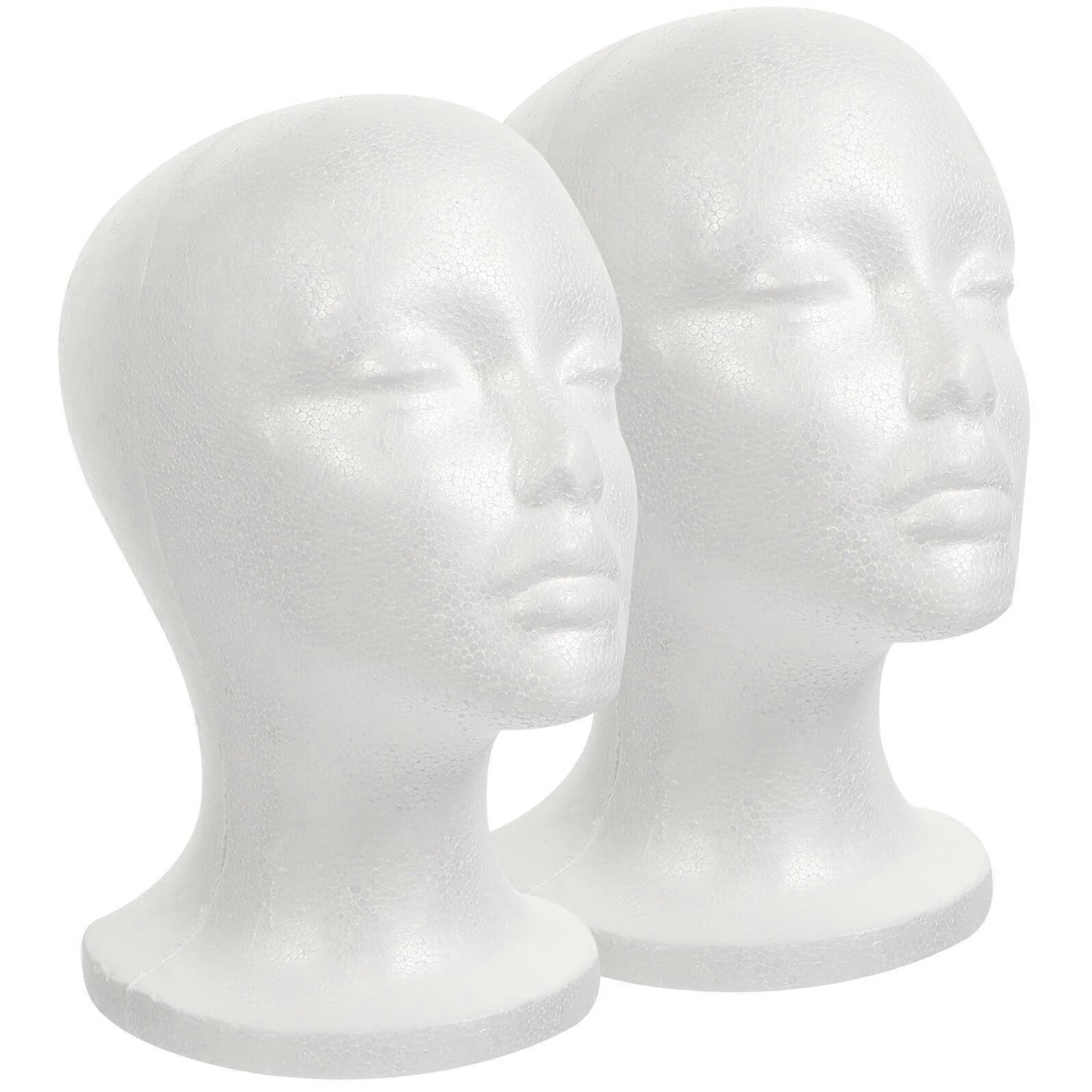 2pcs Foam Mannequin Heads for Wig Making and Styling, Lightweight MultiPurpose Display Stands
