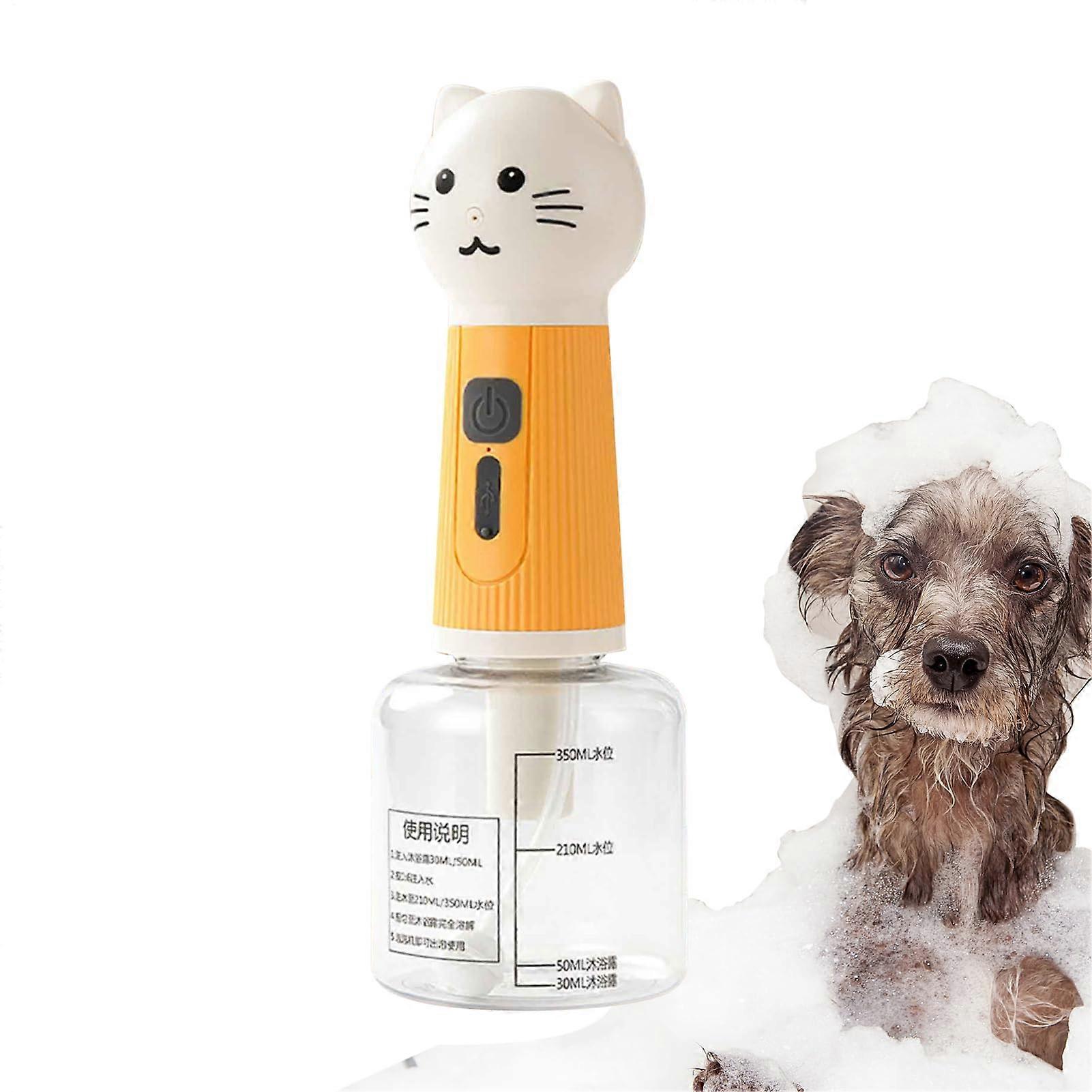 Dog Shampoo Dispenser with OneButton Foam Control, USB Rechargeable Pet Bath Soap Sprayer