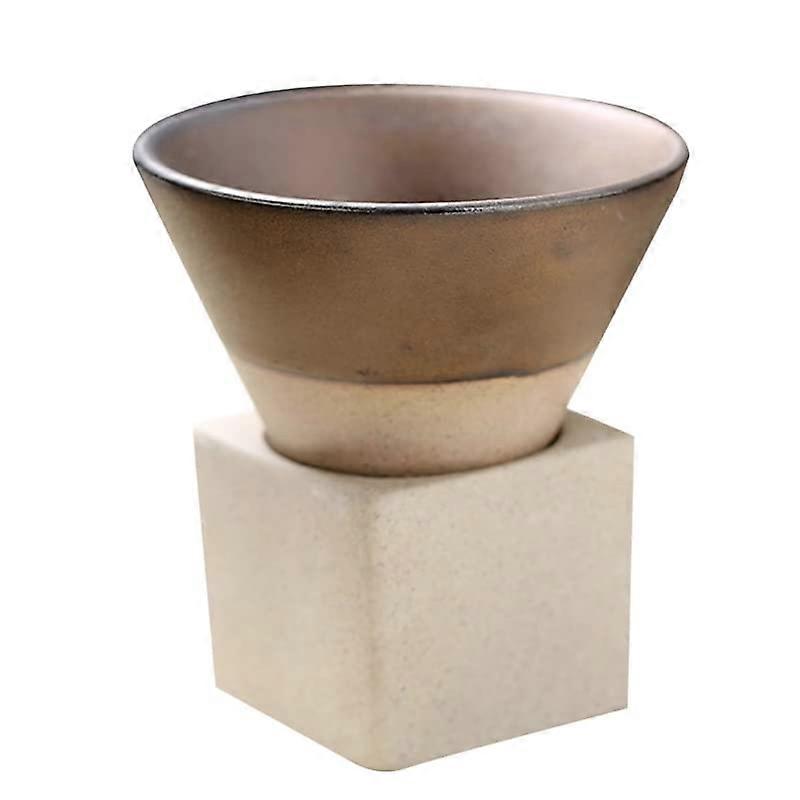 Ceramic Coffee Mug with Triangular Cone Design and Base, 100ml Porcelain Tea Cup for Home Office