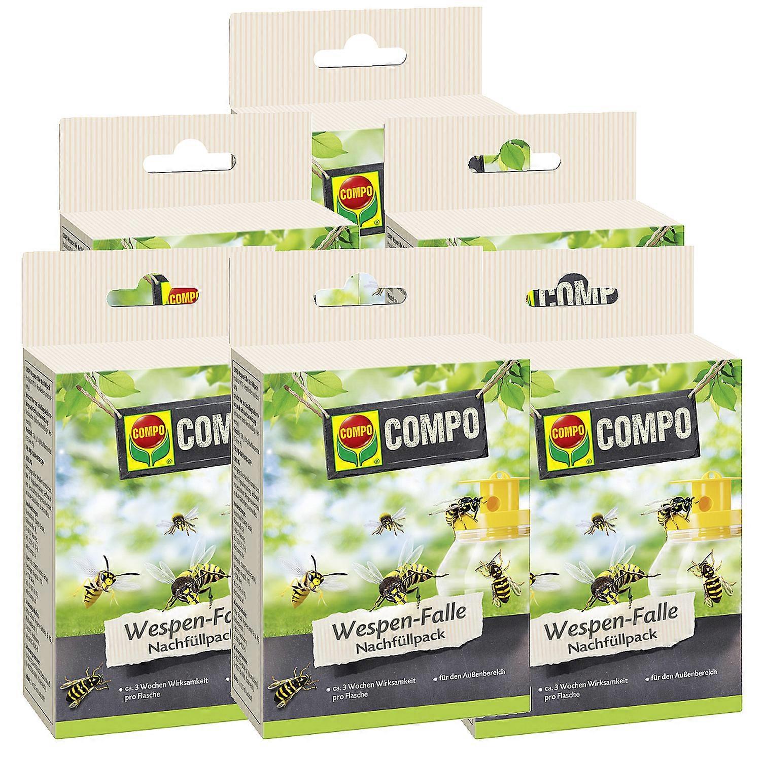 6 x COMPO Wasp Trap Refill Pack, 2 pieces
