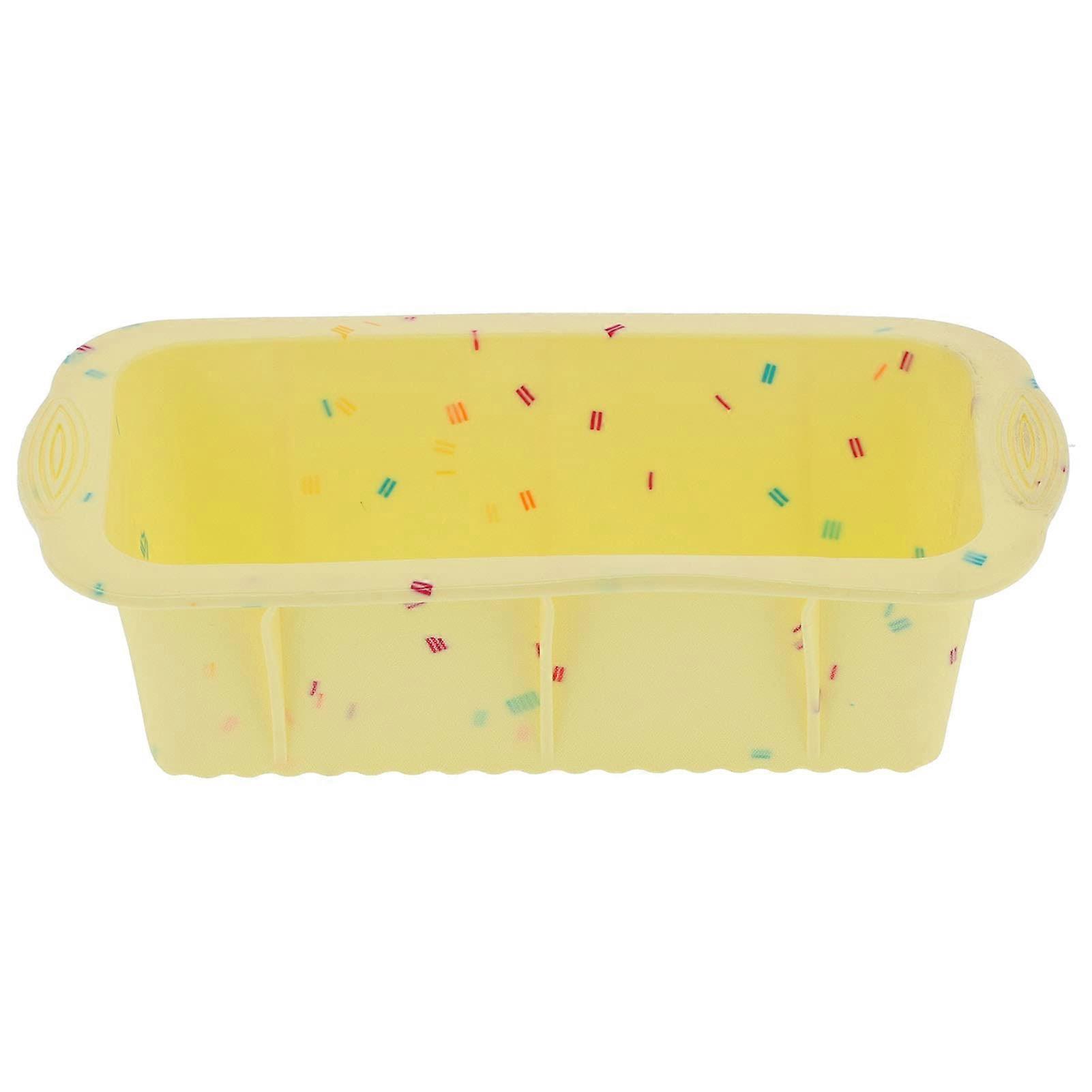Silicone Bread Pan Non Stick Rectangular Baking Mold Wide Temperature Range Yellow 148g