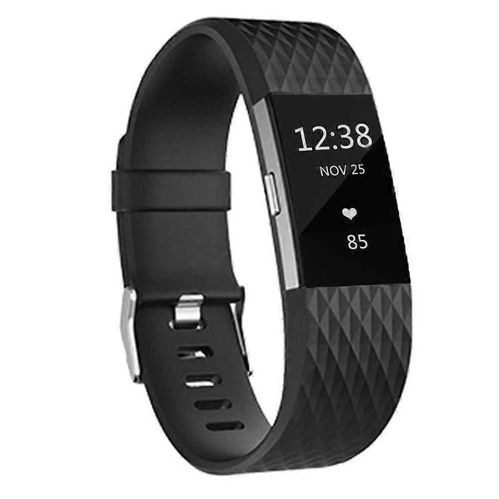 Silicone Waterproof SweatResistant Black Small Quick Install Bands for Fitbit Charge 2