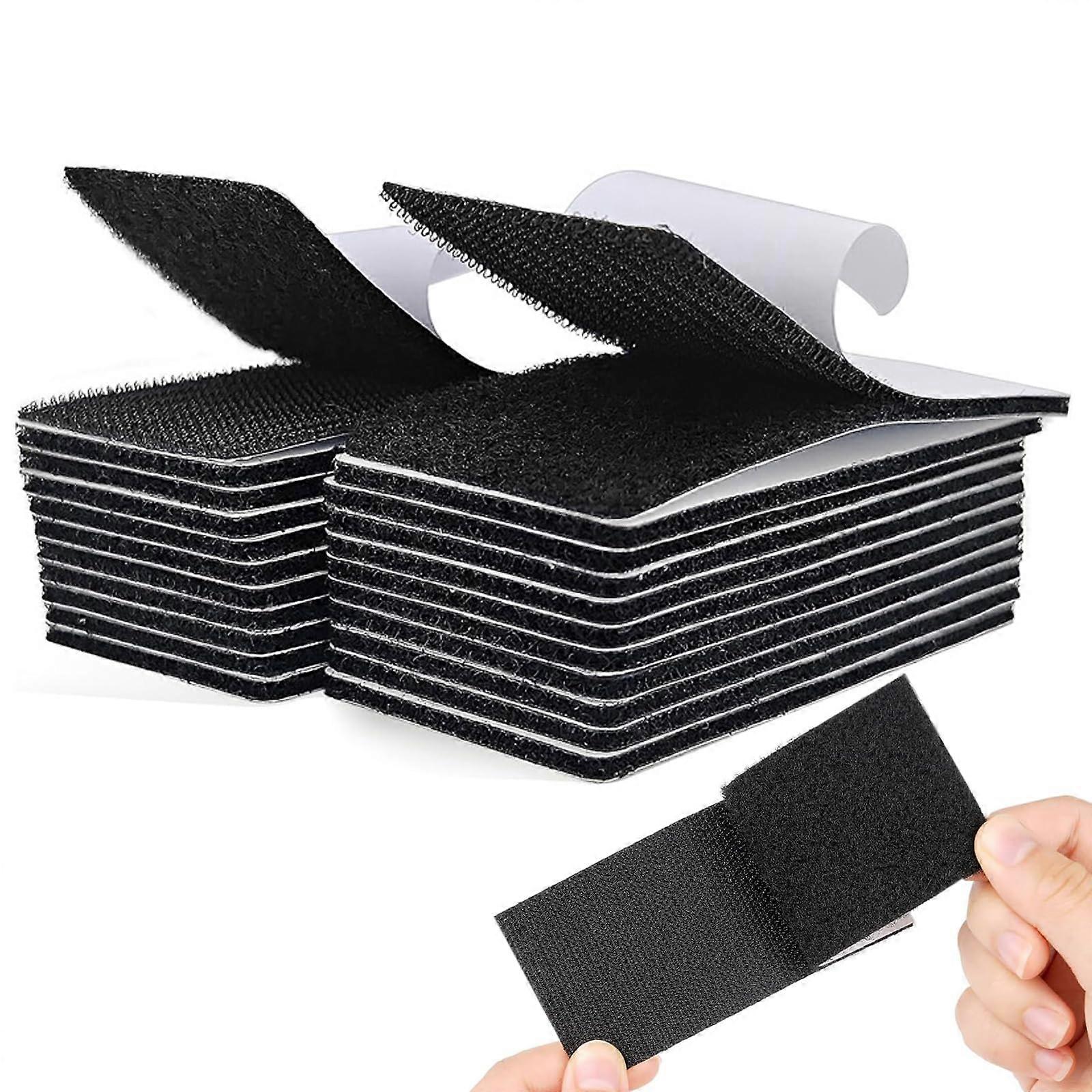 20 Pcs Heavy Duty Hook and Loop Tape Strips 5x10cm Strong Double Sided Adhesive Pads for Mounting