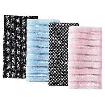 Back Scrubber 4 Pack Exfoliating Washcloth for Shower Deep Cleansing Soft Cotton Polyester