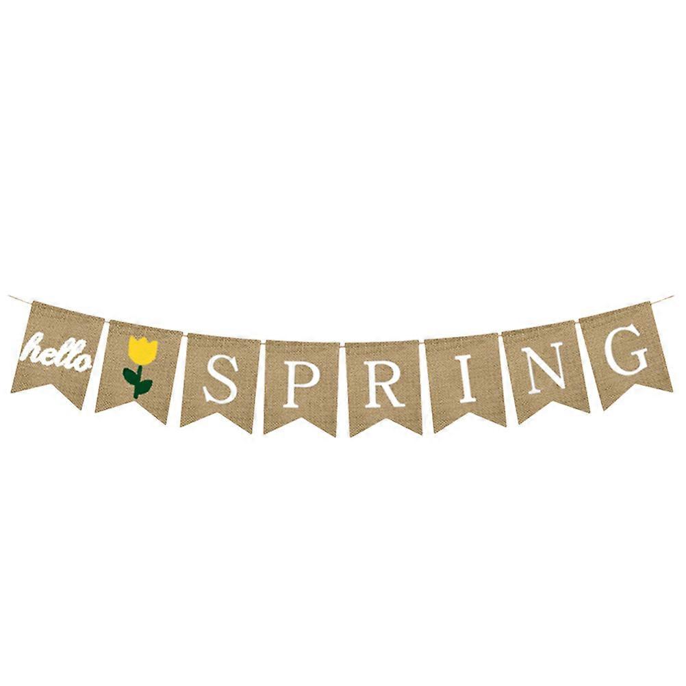 Spring Party Banner Hello Spring Swallowtail Hanging Banner for Decor 1Pcs