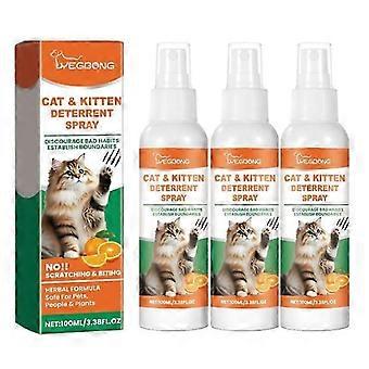 3pcs Cat Deterrent Spray Natural Scratching Cats Anti Scratch Spray No Stimulation Orange Fragrance Sofa Furniture Protectors