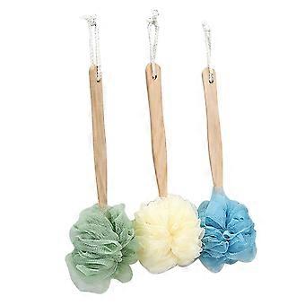 Bath Body Brush Long Handle Wooden Shower Back Scrubber DualSided Exfoliating Spa Tool