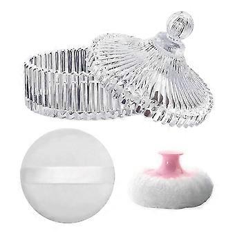 As Shown,Body Powder Puff and Container Set , Dusting Powder Puff for Women Baby and Loose Powder Co