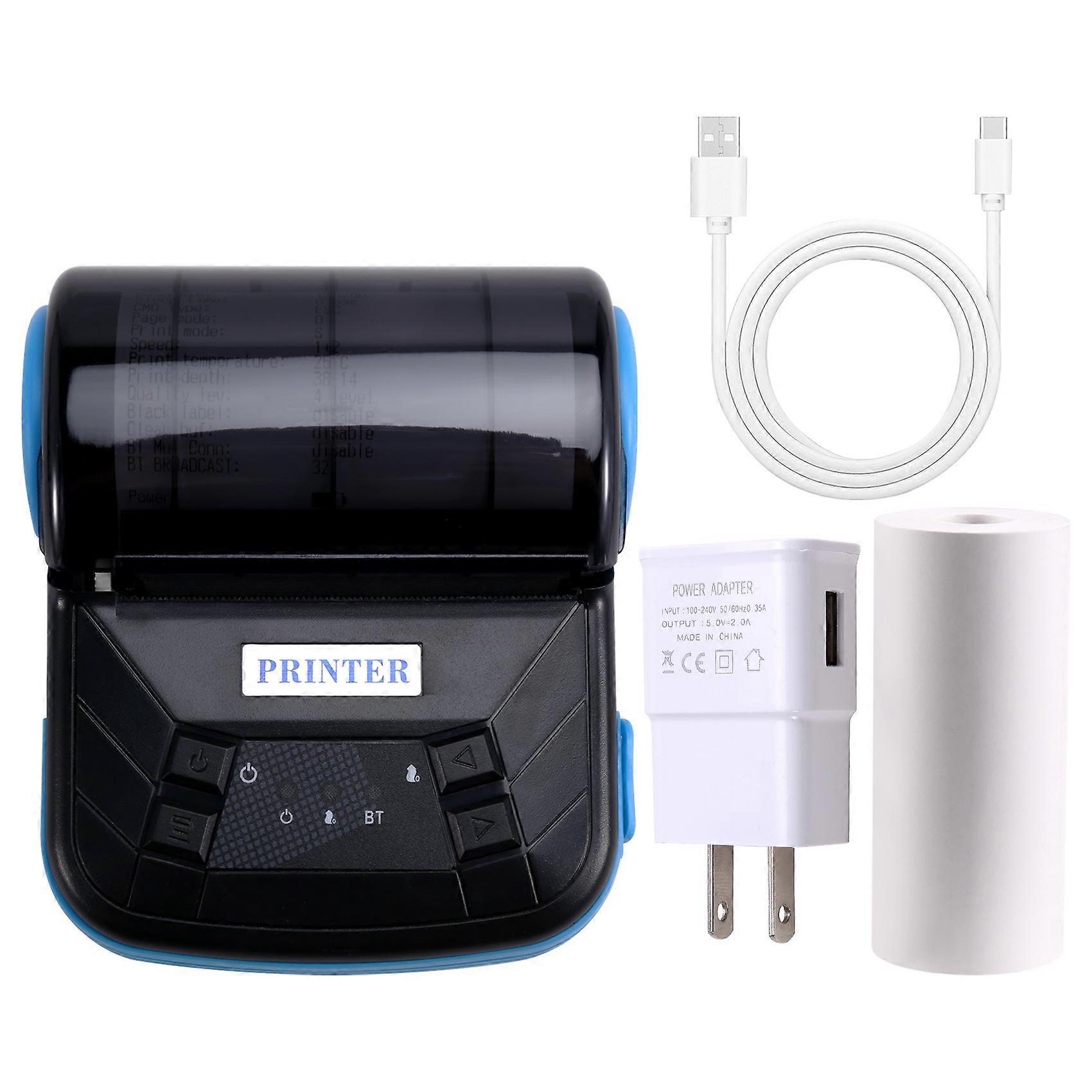 80mm Mini Thermal Printer Exquisite Design Portable Inkless Printer for Android, IOS, US Plug