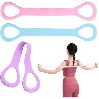 3pc Figure 8 Resistance Band, Arm Back Shoulder Exercise Bands, Elastic Rope Stretch Fitness Band, 8 Shaped Stretch Band for Chest Expander, Yoga Gy