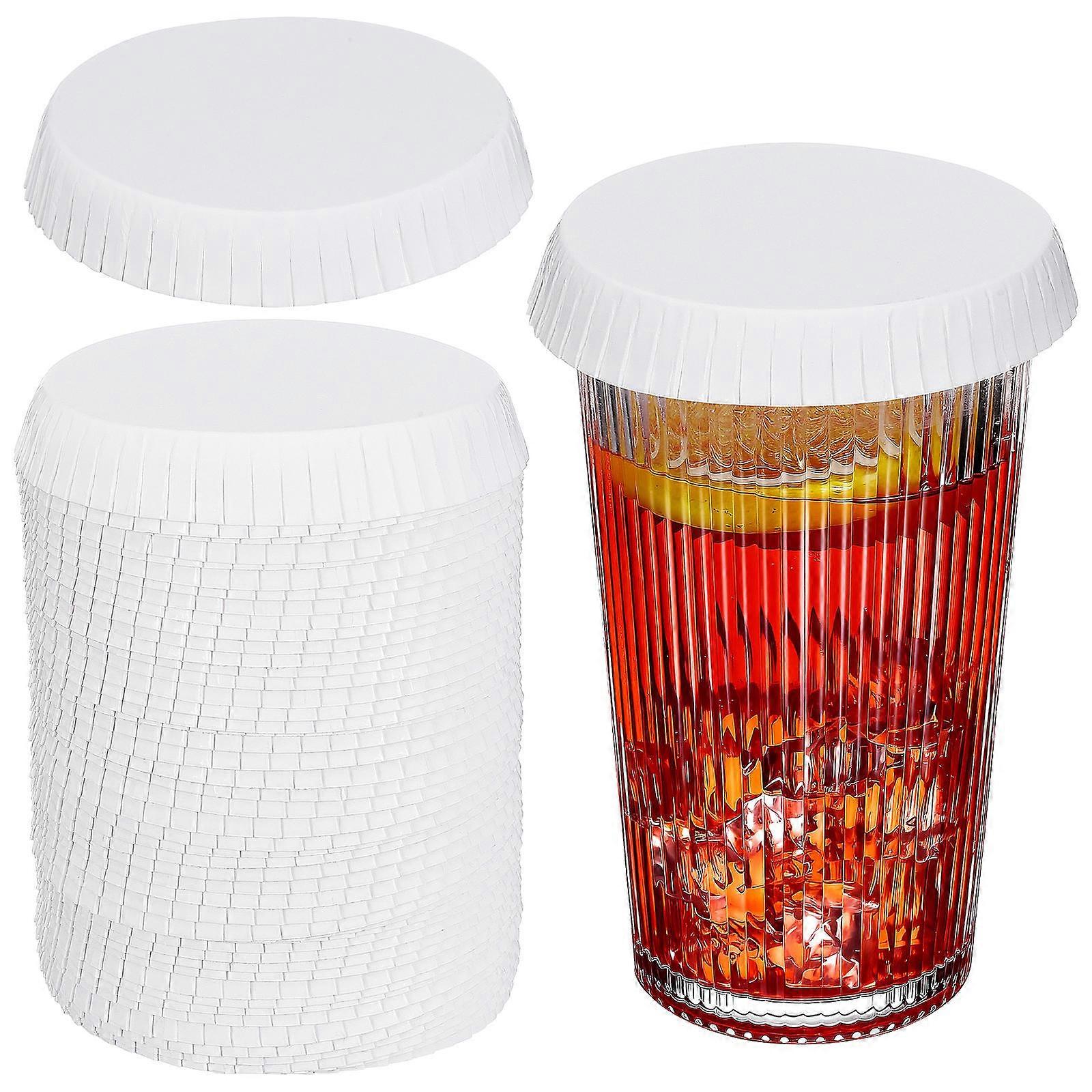 100pcs Einwegbecher Papier Papierabdeckungen Becherdeckel Einwegbecherdeckel