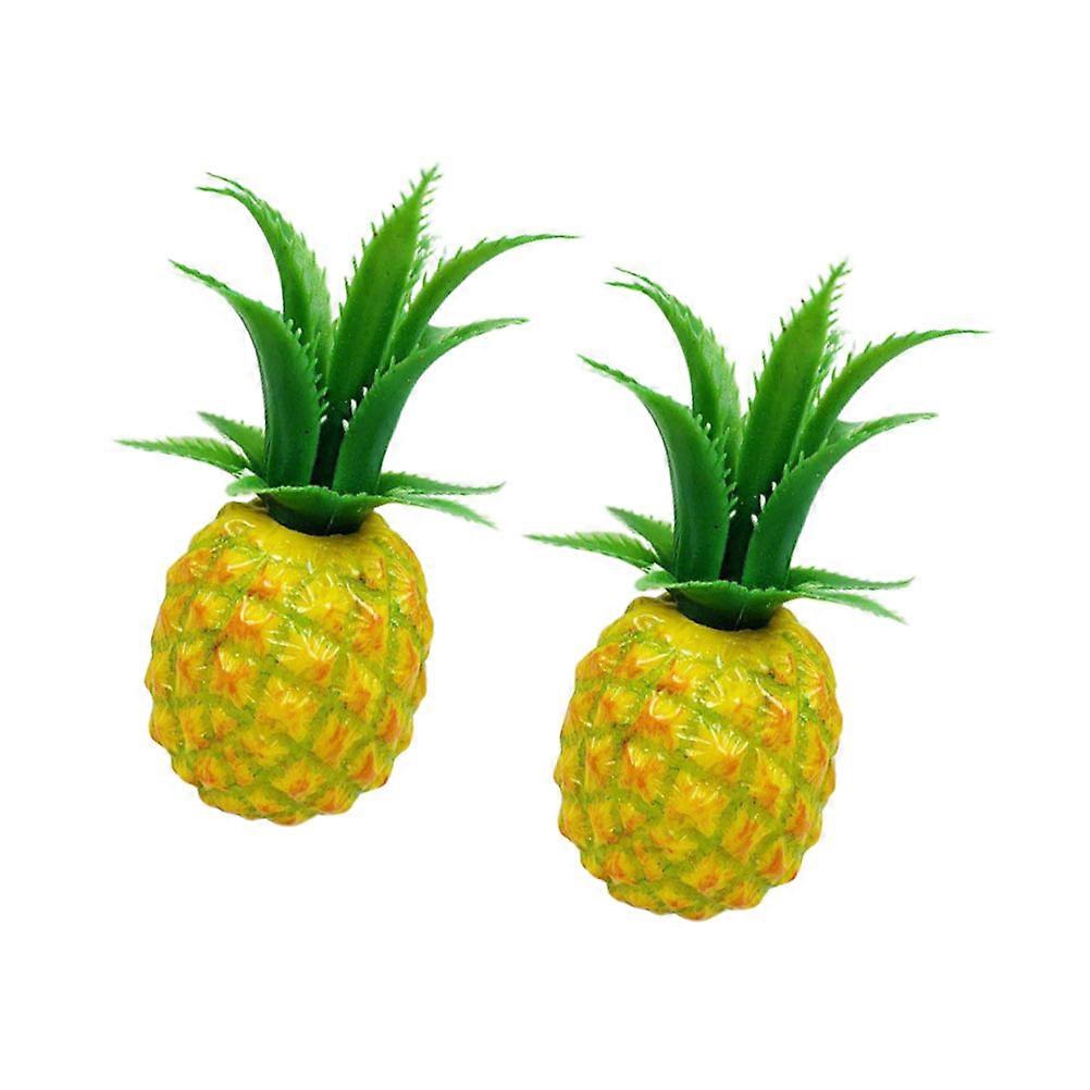 Imitation Pineapple Model Plastic Artificial Fruits Decoration 2Pcs Set