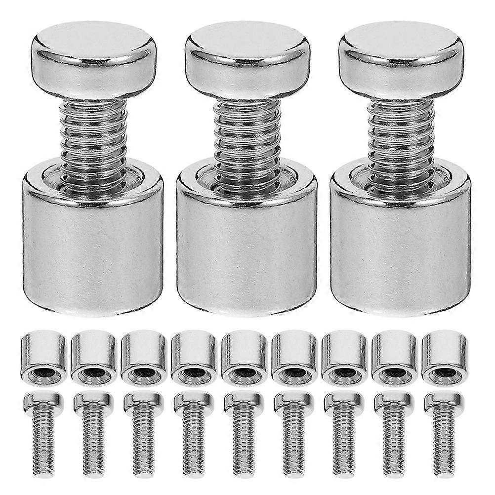 Silver Standoff Screws for Picture Frames Reliable Mounting 12Sets