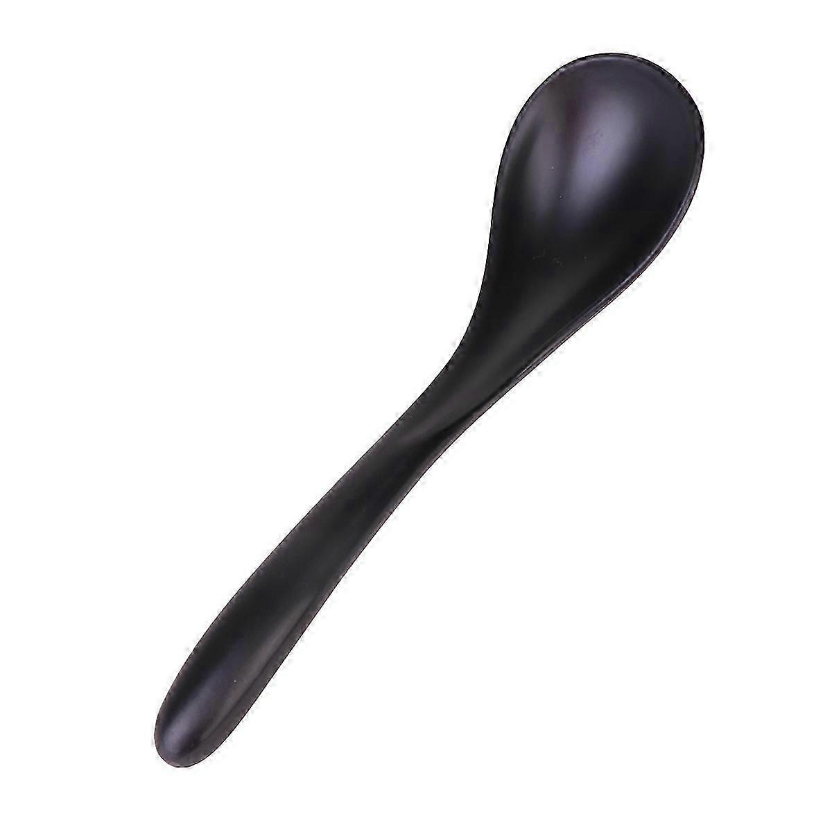 Black Flatware Soup Spoon for Eating 6Pcs A5 Tableware