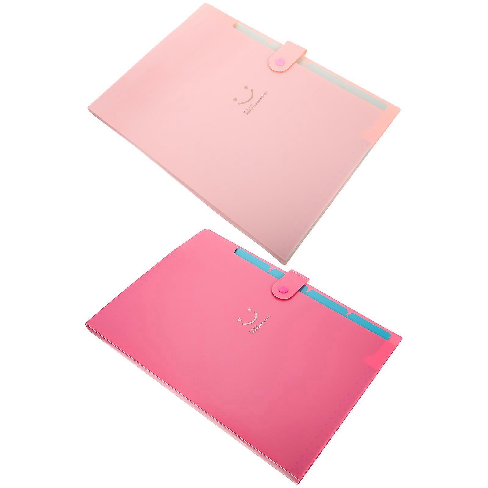 Filing Folder Accordion File Folder for Storage Use 2Pcs Bright Color
