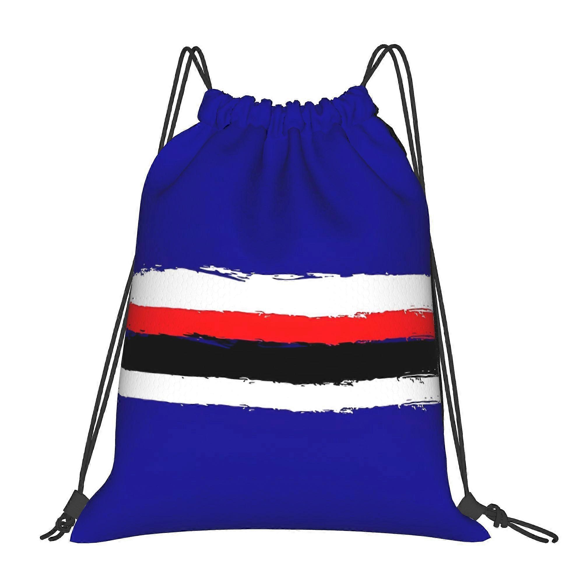2D Flat Drawstring Bag, Sampdoria Drawstring Pouch, 2D Flat-Cqazw