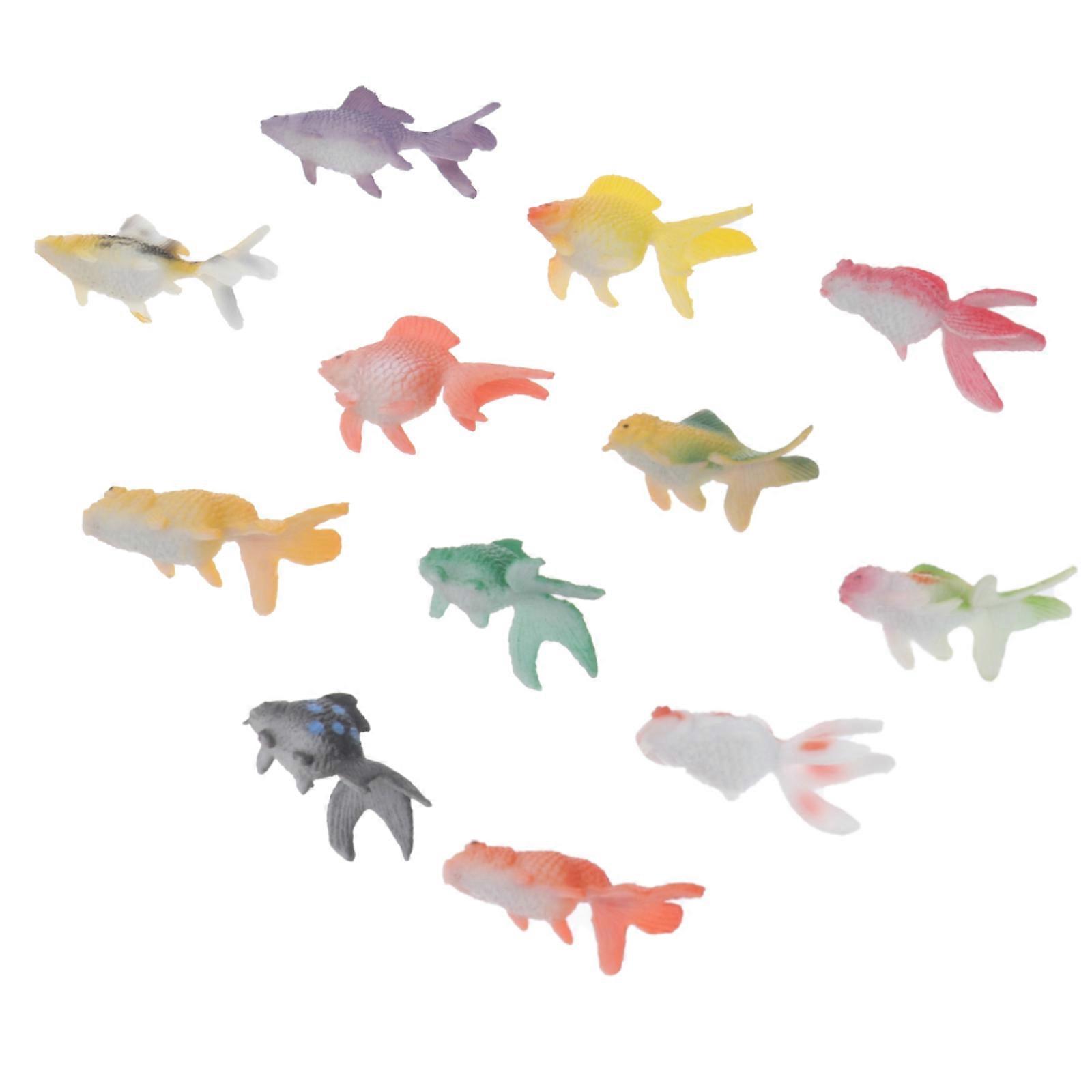 12Pcs Model Plastic Goldfish Toys Set