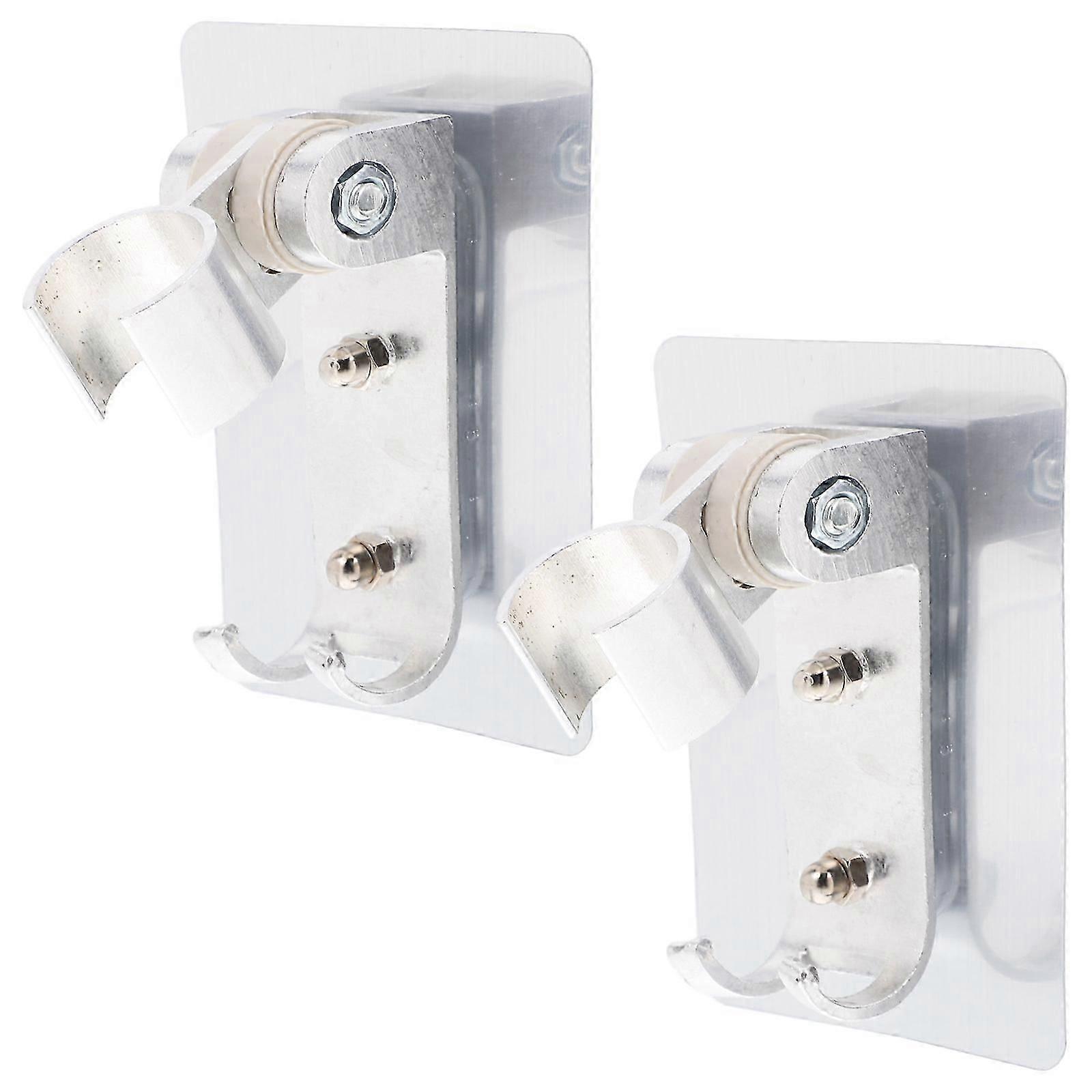 2Pcs Silver Shower Head Holder for Handheld Adjustable Bracket Use