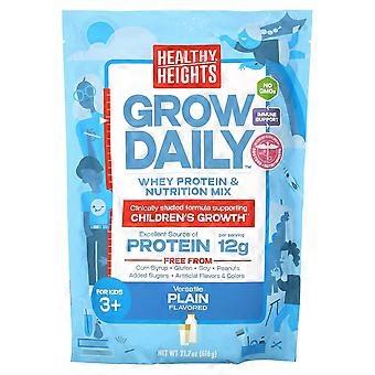 Healthy Heights, Grow Daily, Whey Protein & Nutrition Mix, For Kids 3+, Plain, 21.7 oz (616 g)