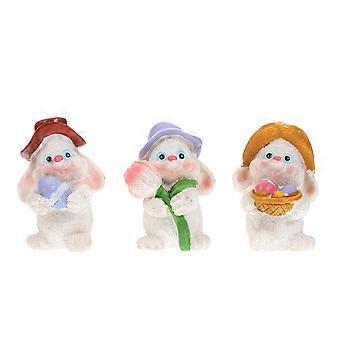 Ornement lapin en résine pour décoration d'aquarium (lot de 3)