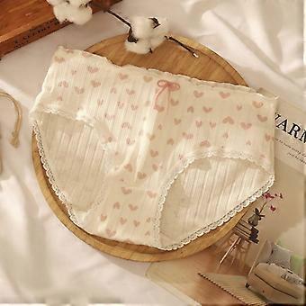 Nieuwe bedrukte Japanse Franse kant katoenen ondergoed dames taille comfortabel ademend schattig meisje slips