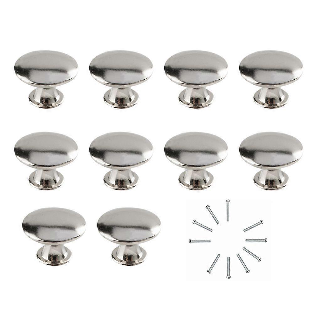 10Pcs Hollow Round Flat Head Pull Handles Knobs with Screws for Drawer Cabinet