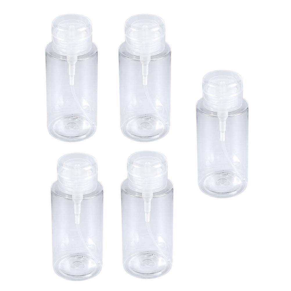 5Pcs Plastic Empty Bottles Travel Storage Bottles Chic Refillable Bottles (White)
