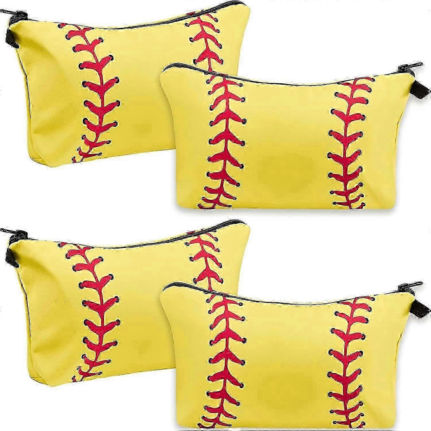 XYCY Lot de 4 trousses de maquillage sport, pochettes cosmétiques, étuis de voyage zippés, trousses de toilette portables pour femmes, filles et équipes.