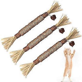 Bâtonnets à l'herbe à chat Oi-FRIS, ensemble de bâtonnets à mâcher pour chats, jouets pour chats, soins dentaires, pour brosser les dents, éliminer la plaque dentaire et rafraîchir l'haleine.