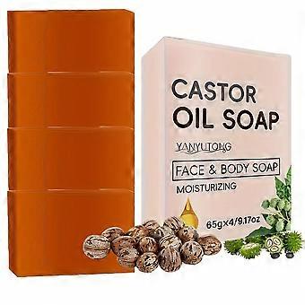 4 Pcs Natural Castor Soap Bars for Hair Face and Body, Gentle Hydrating Soap for All Skin Types, Autumn Winter Shower Essential