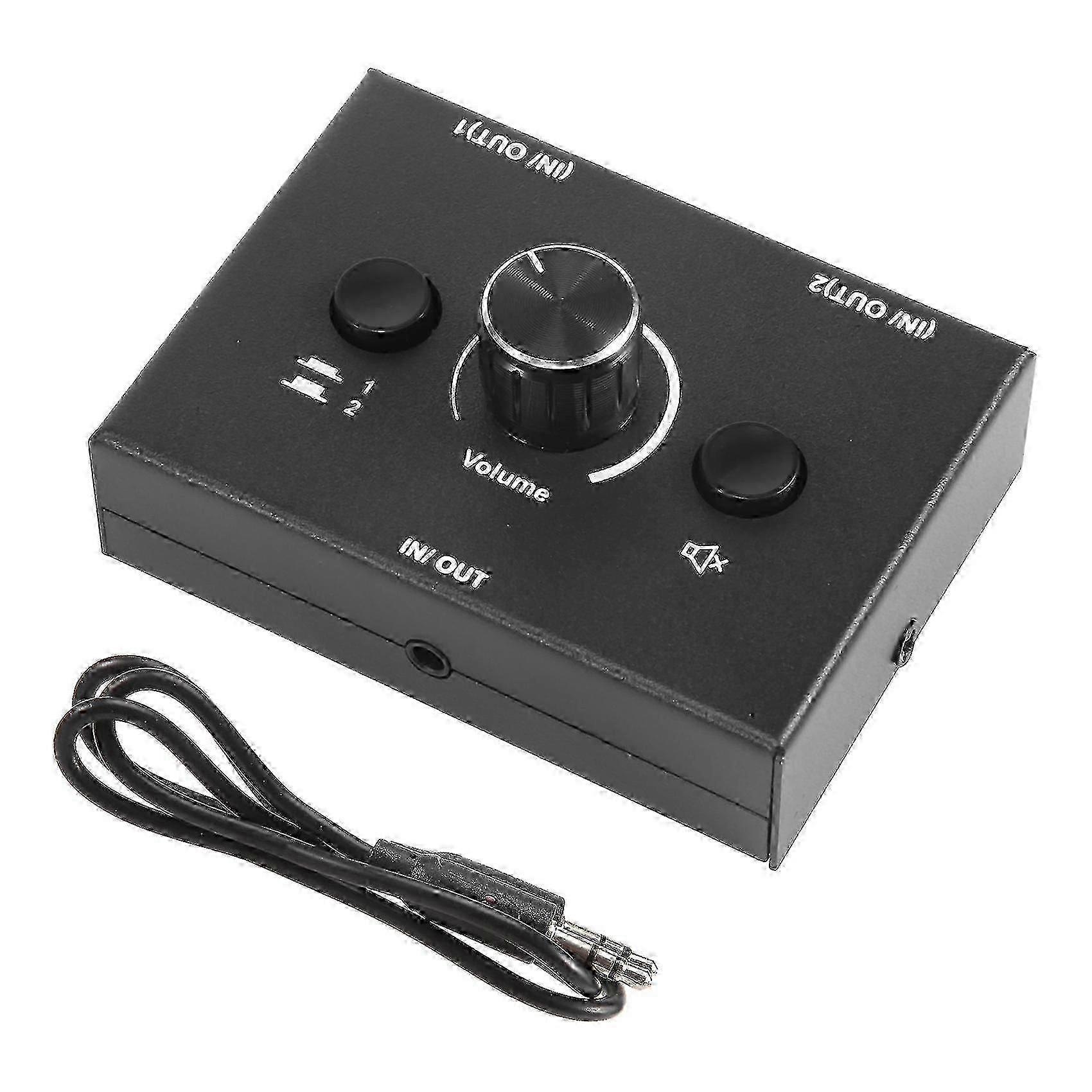 3.5mm Audio Switcher, 2 Input 1 Output/1 Input 2 Output Audio Splitter Switcher Box